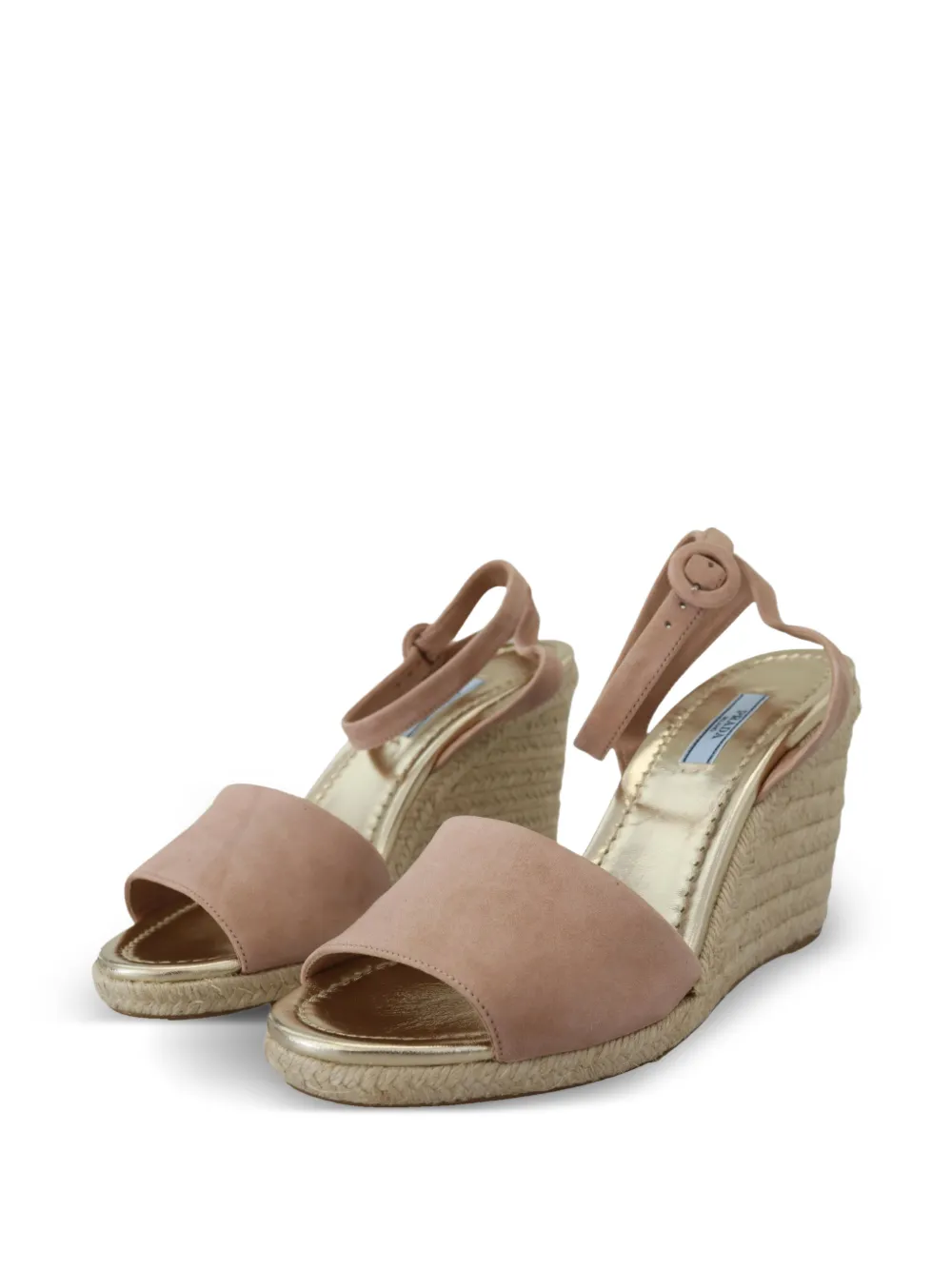 Prada suede espadrille wedge sandals Roze