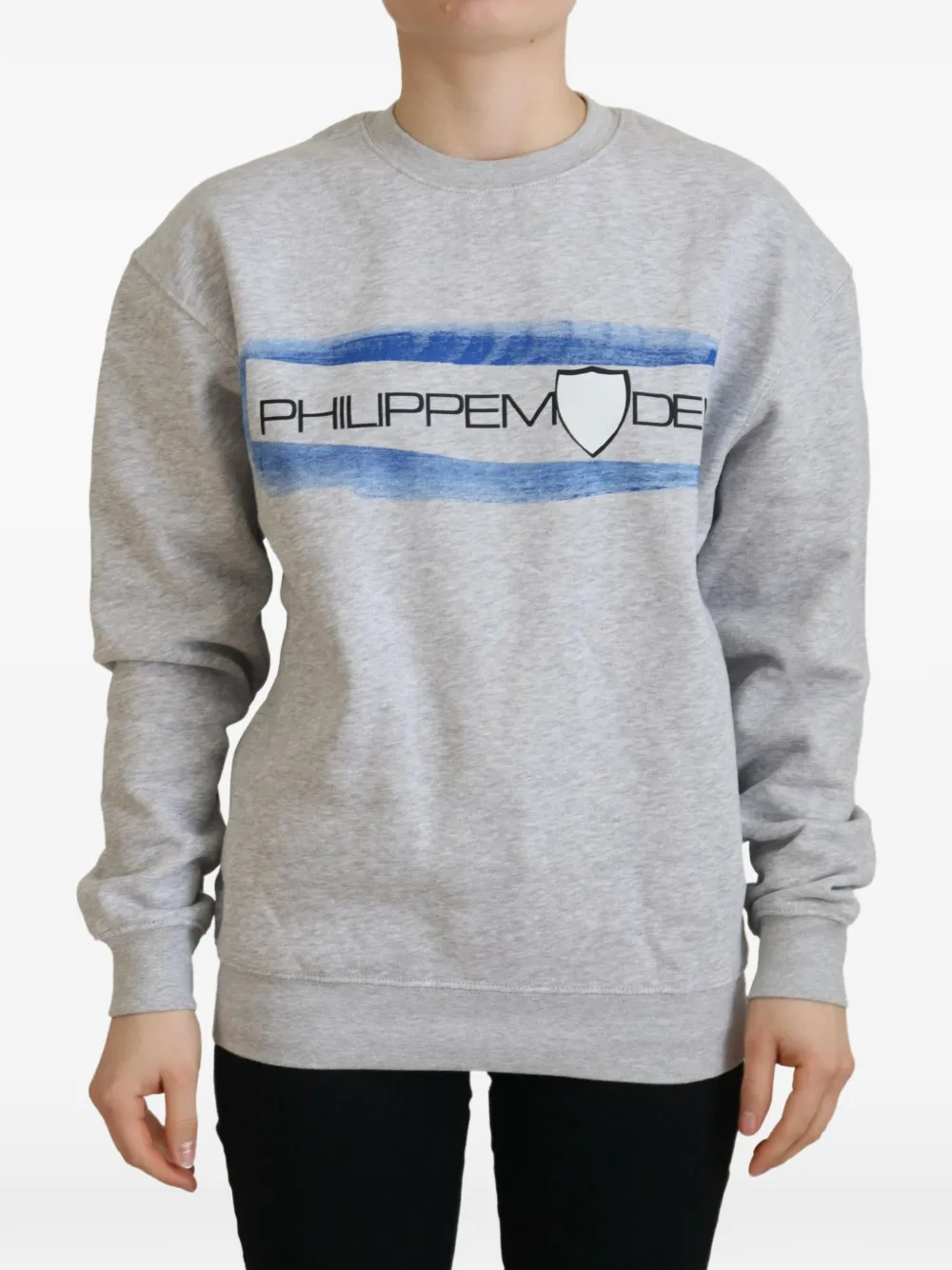 Philippe Model Paris Felpa con stampa logo - Grigio