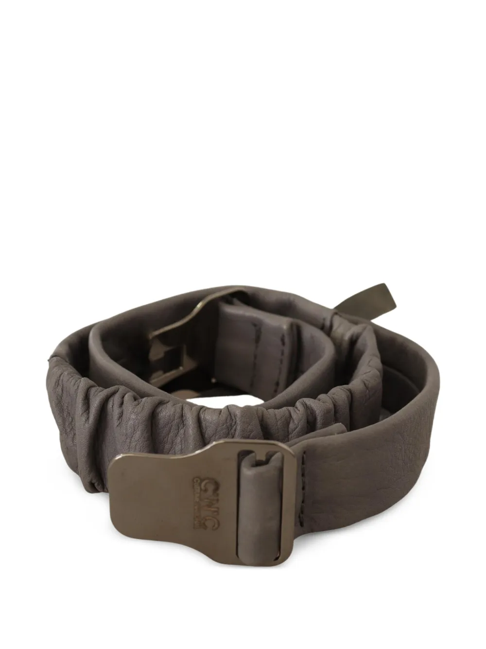 Costume National Cintura in pelle con arricciatura - Grigio