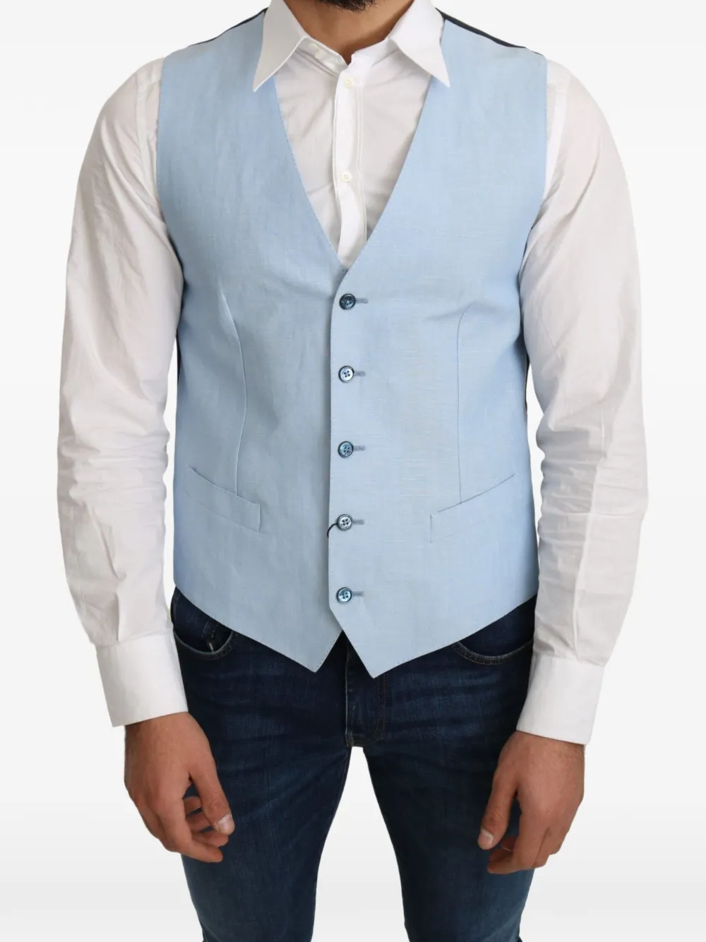 Dolce & Gabbana Weste mit V-Ausschnitt - Blau