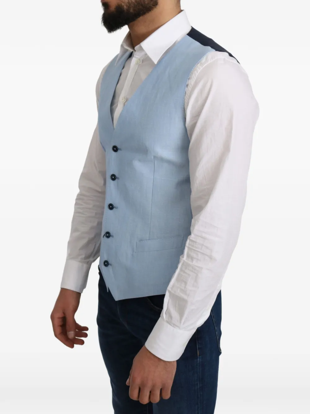 Dolce & Gabbana Gilet met V-hals en knopen Blauw