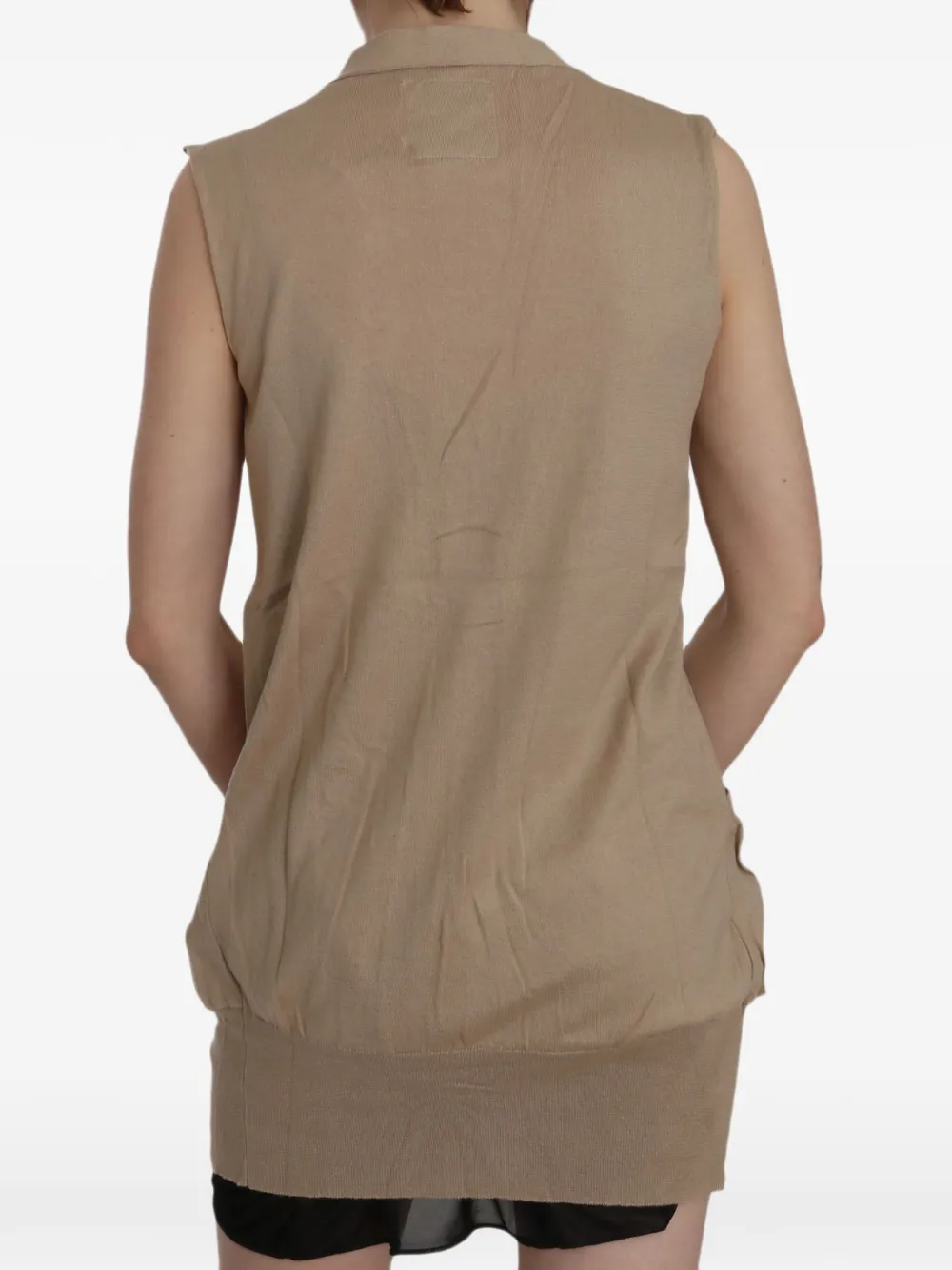 Pink Memories Mouwloos vest met knoopsluiting Bruin