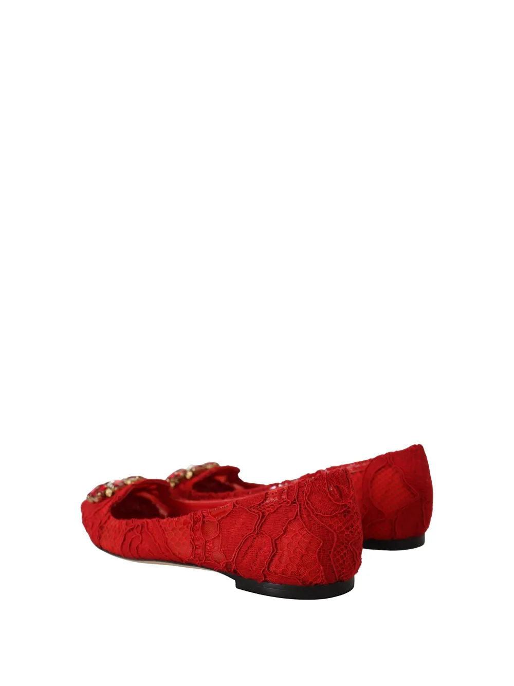 Dolce & Gabbana Taormina lace-embellished ballet flats Rood