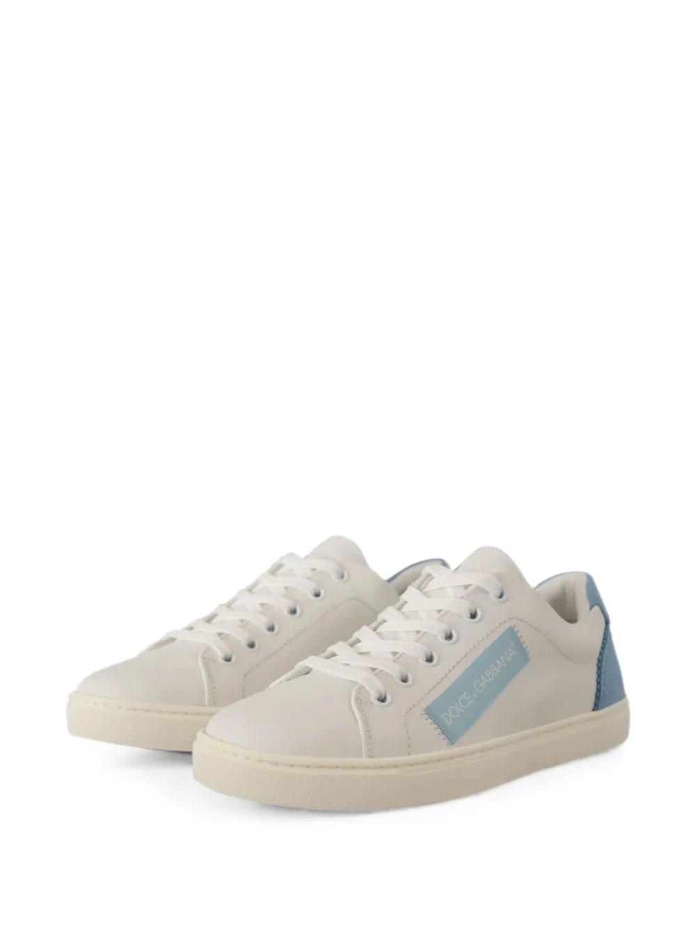 Dolce & Gabbana logo-patch leather sneakers Wit