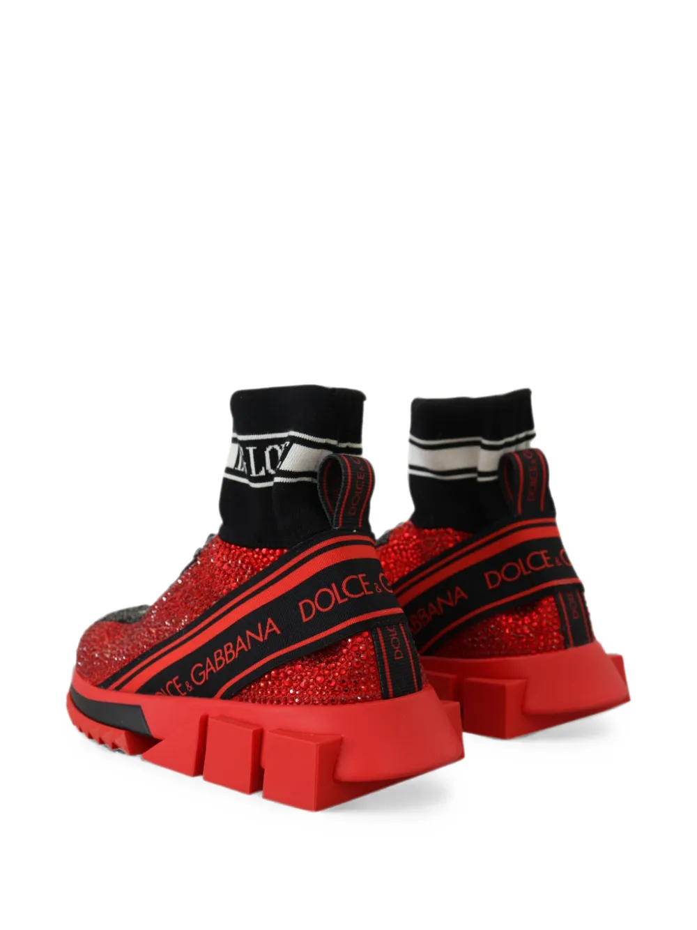 Dolce & Gabbana crystal-embellished Sorrento sneakers Rood