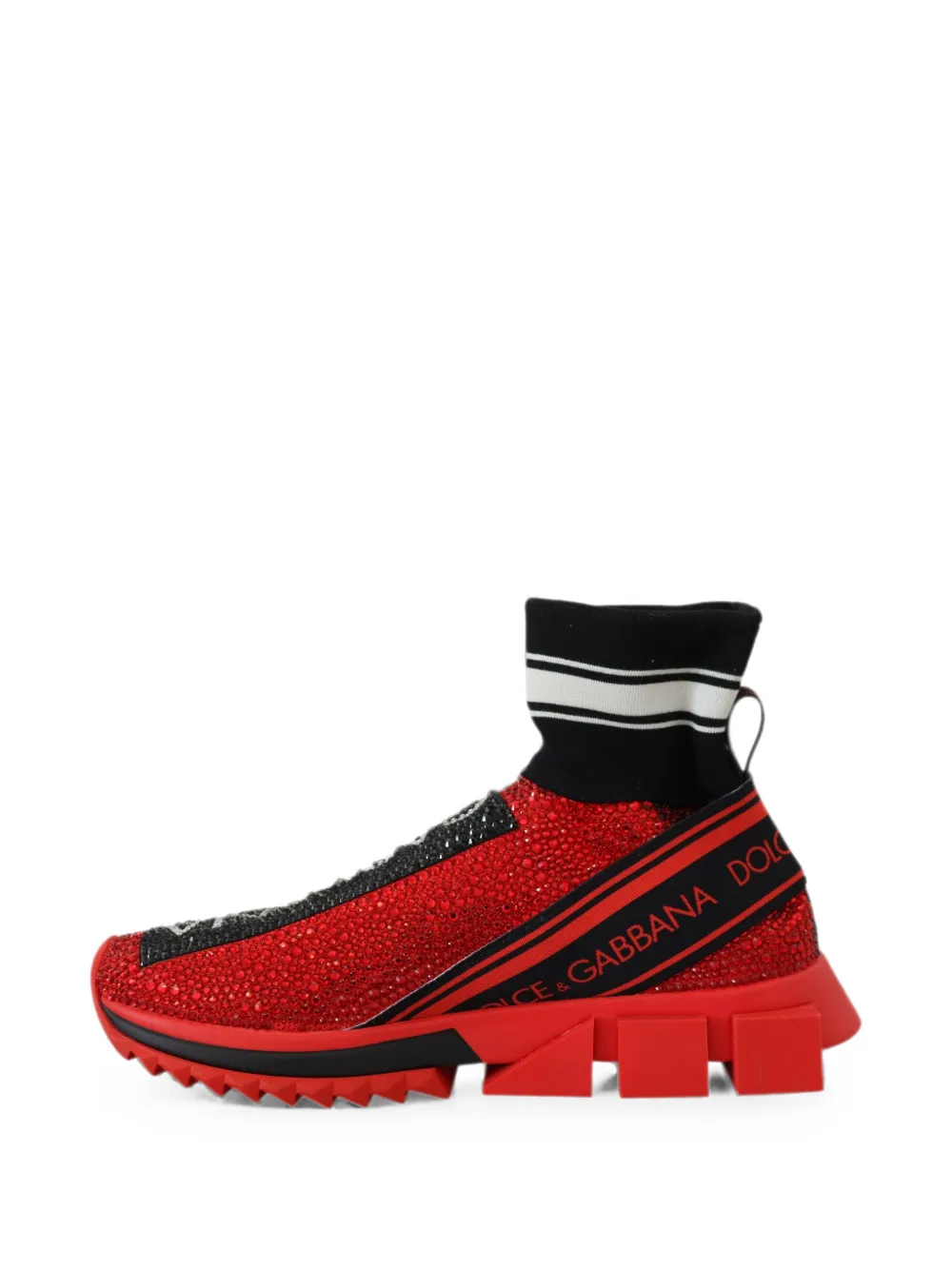 Dolce & Gabbana crystal-embellished Sorrento sneakers Rood