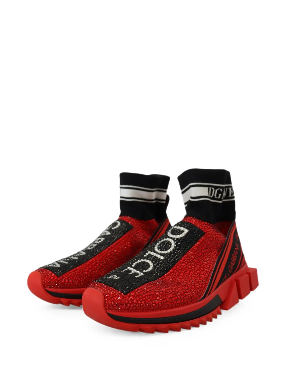 Dolce & Gabbana crystal-embellished Sorrento sneakers Rood