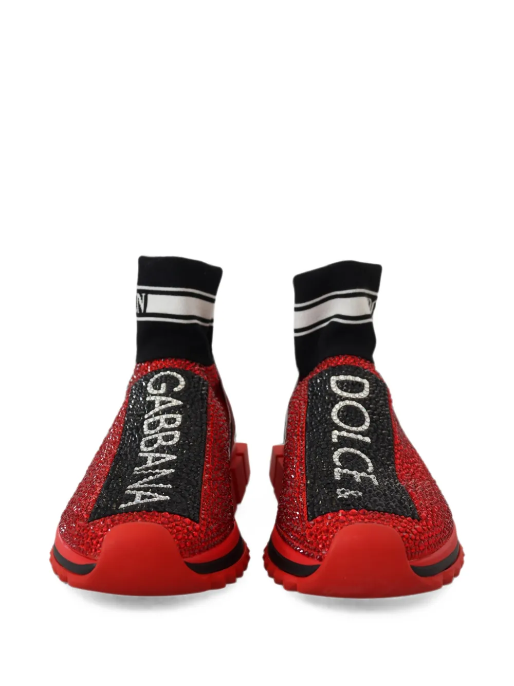 Dolce & Gabbana crystal-embellished Sorrento sneakers Rood