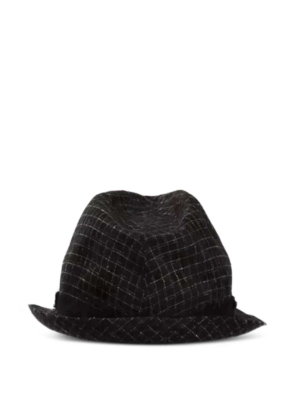 Byblos Grid-pattern Fedora Hat In Black