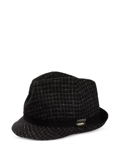 byblos grid-pattern fedora hat