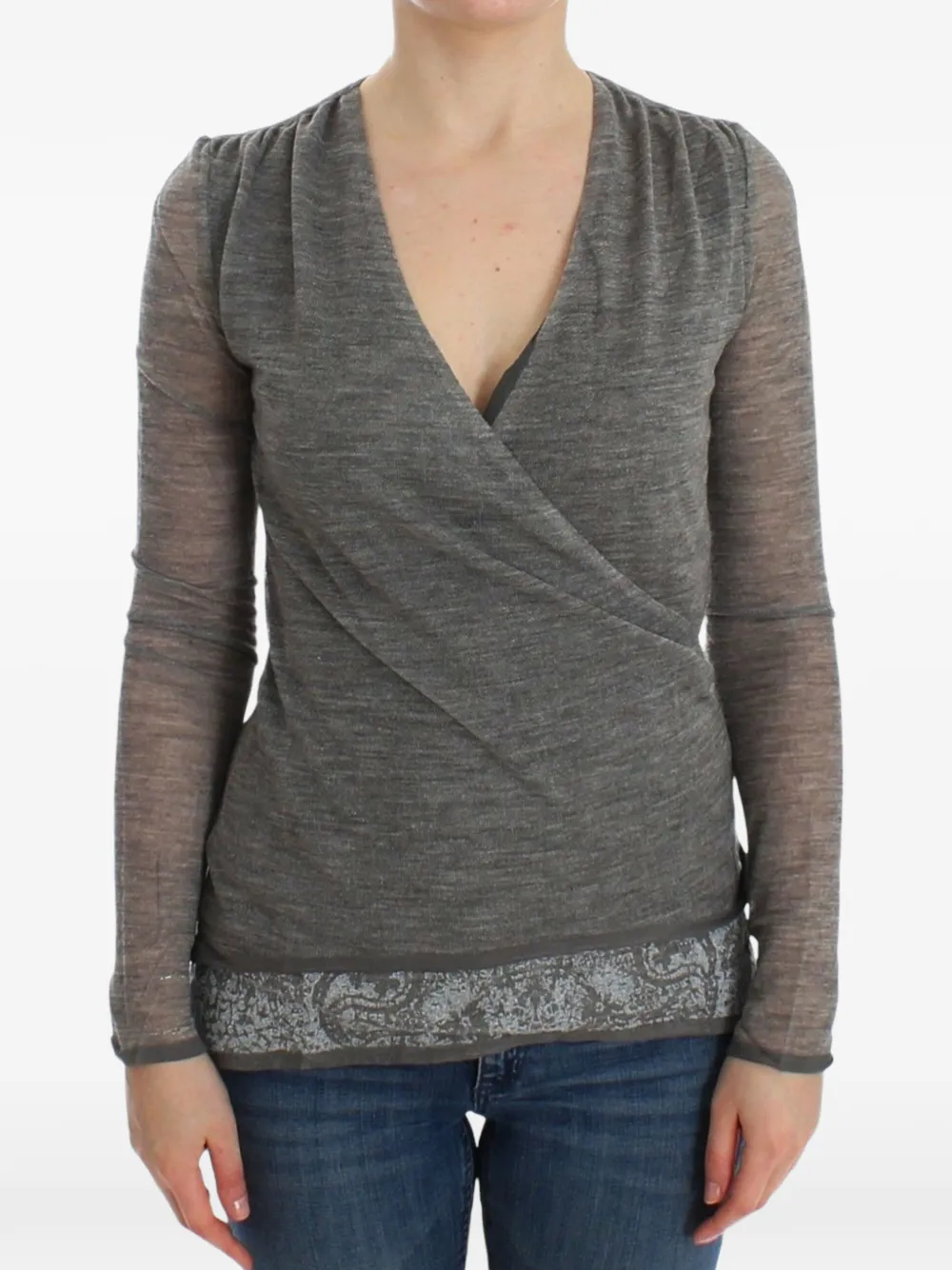 Ermanno Scervino Top con stampa paisley - Grigio