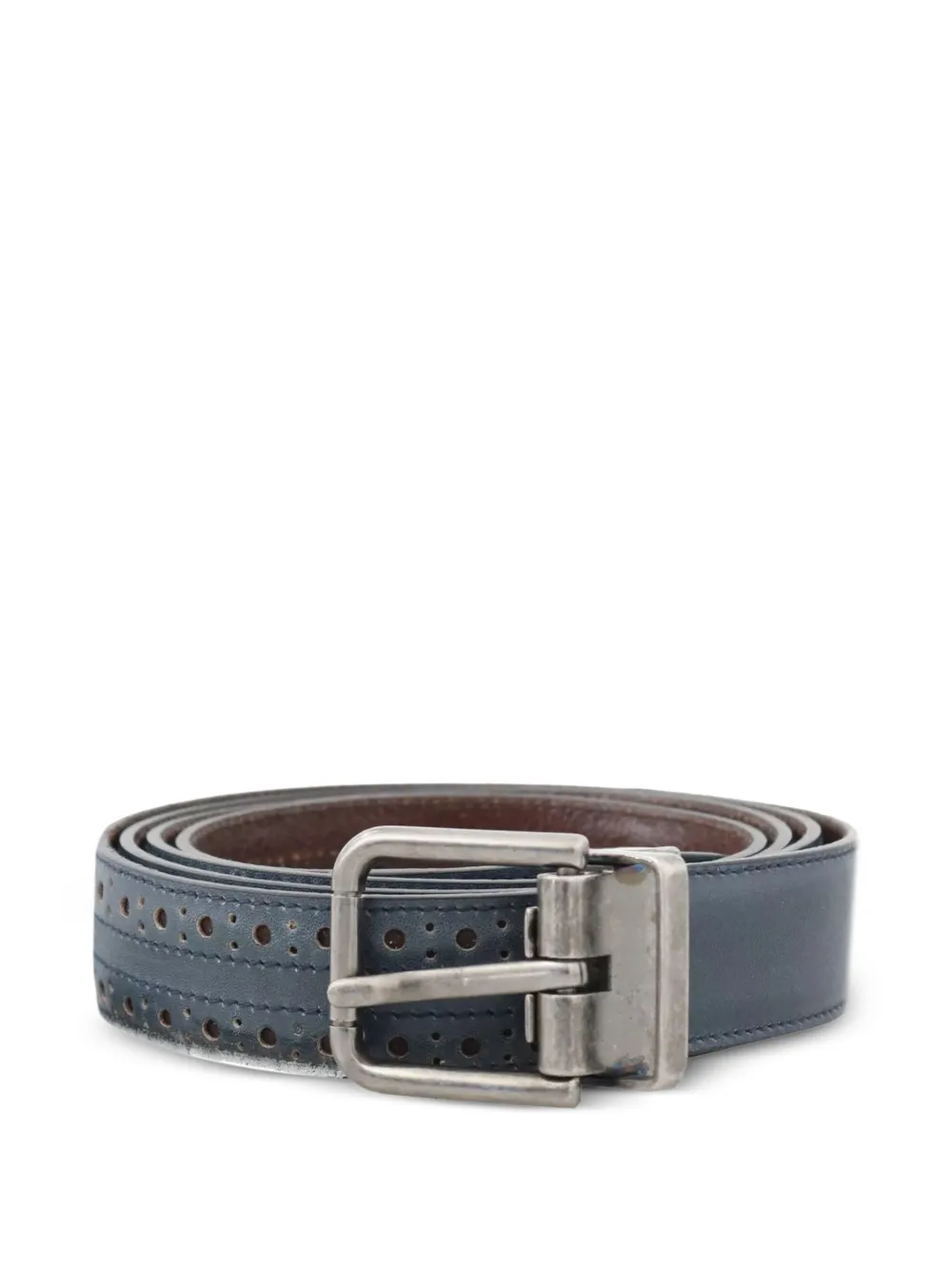 Dolce & Gabbana Geperforeerde omkeerbare riem Blauw