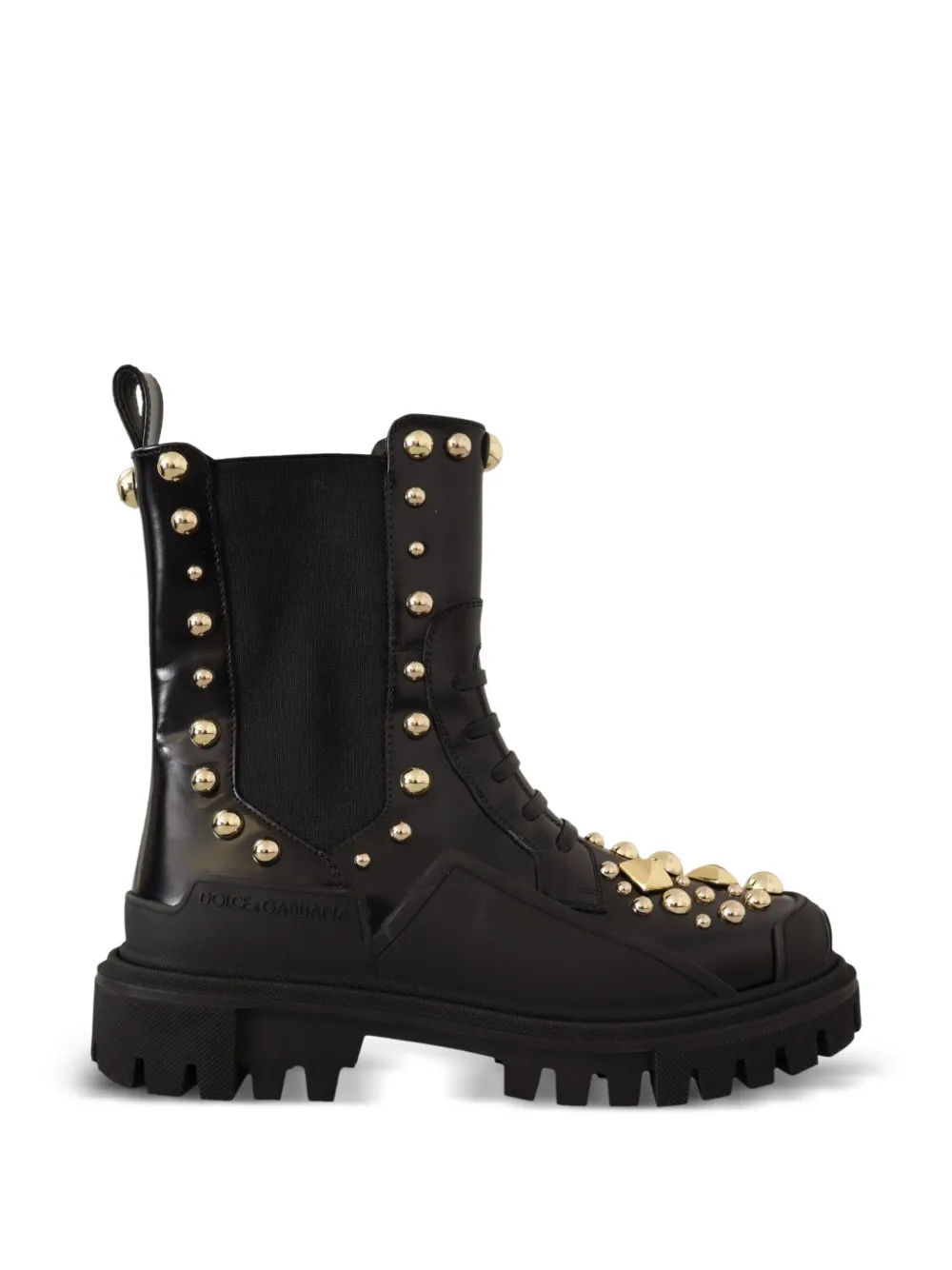 Dolce & Gabbana studded leather combat boots - Black