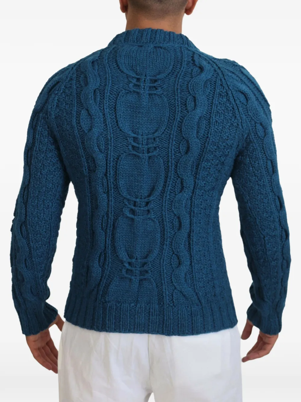 Dolce & Gabbana Kabelgebreide wollen trui Blauw