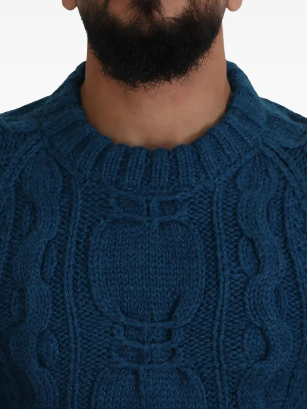 Dolce & Gabbana Kabelgebreide wollen trui Blauw