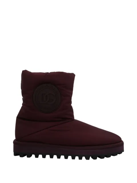 Dolce & Gabbana padded logo-patch boots