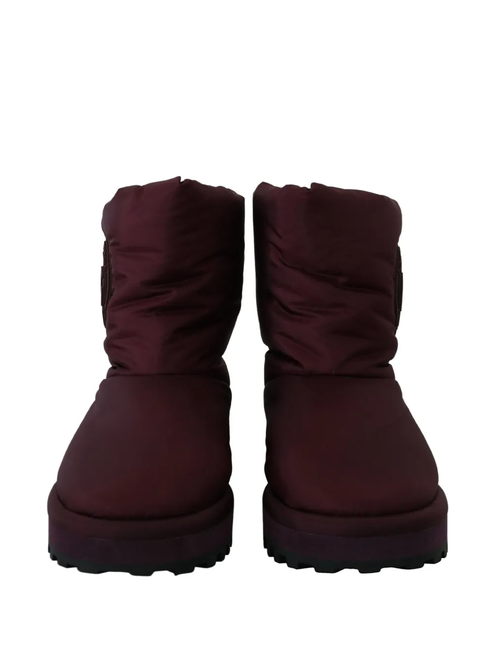 Dolce & Gabbana padded logo-patch boots Rood