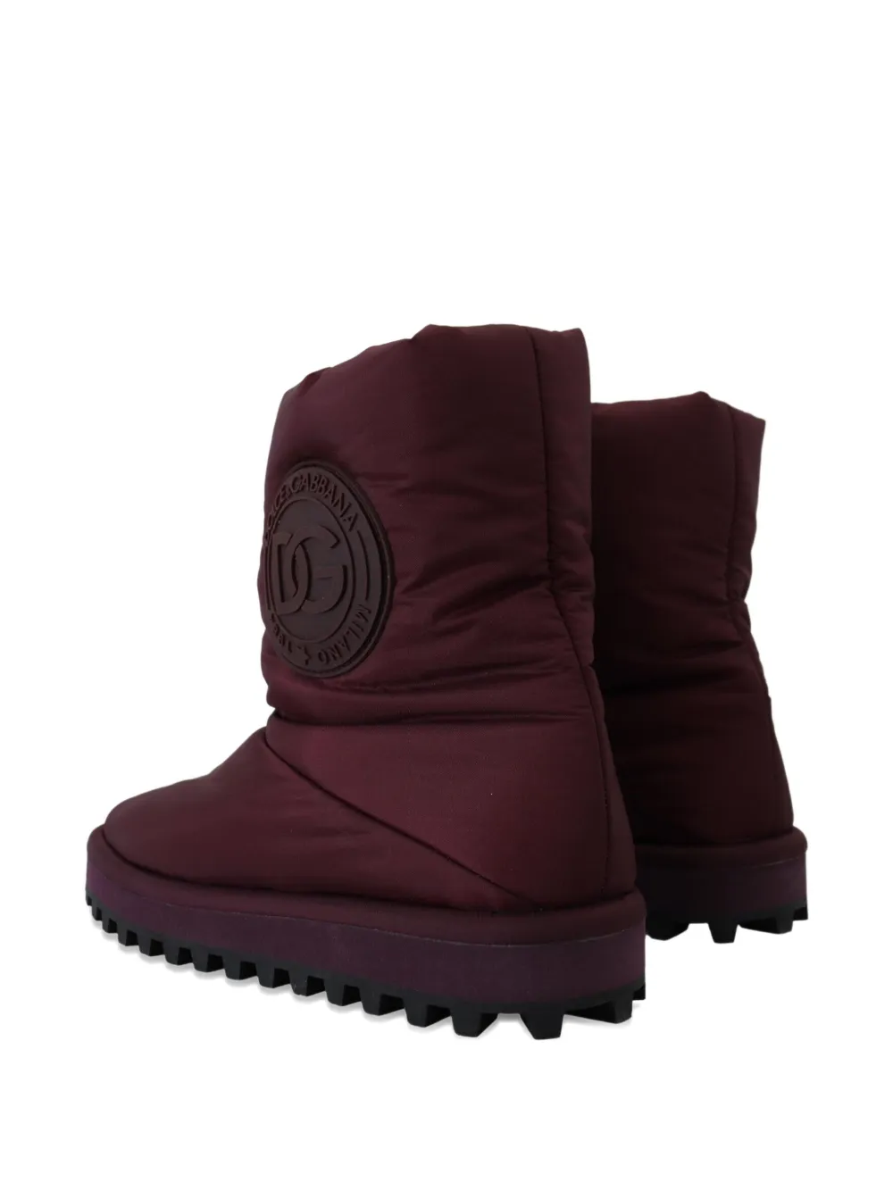 Dolce & Gabbana padded logo-patch boots Rood