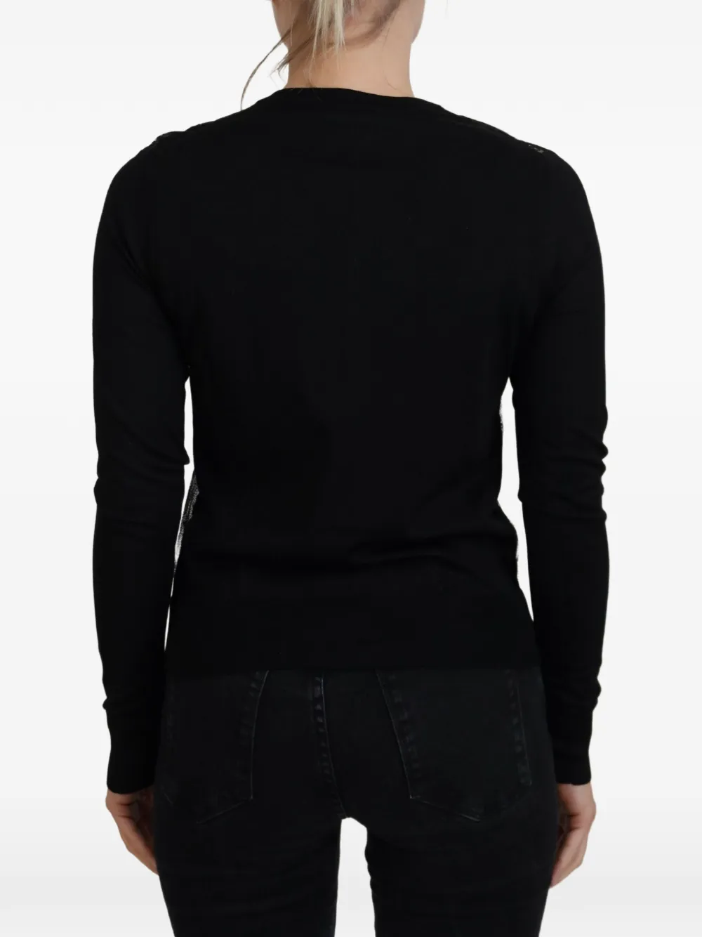 Dolce & Gabbana Vest met kanten vlakken en bloemapplicatie Zwart