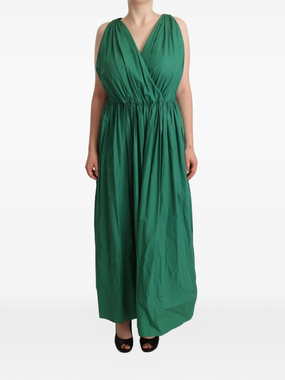 Dolce & Gabbana Abito lungo con scollo a V - Verde