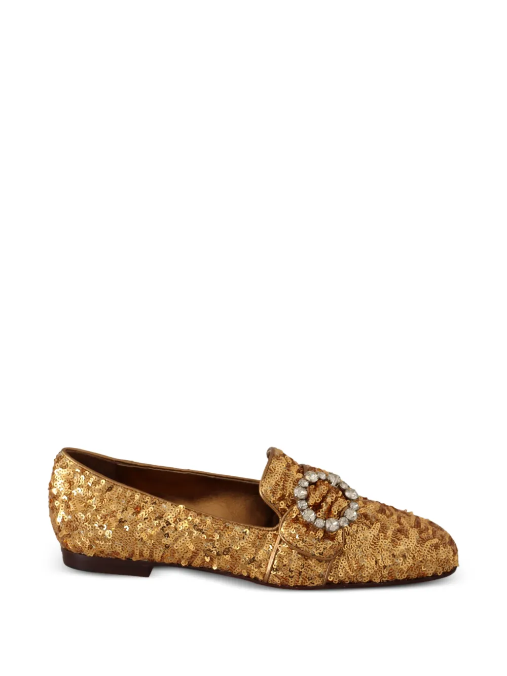 Dolce & Gabbana Kristallschnalle-Loafer mit Pailletten - Gold