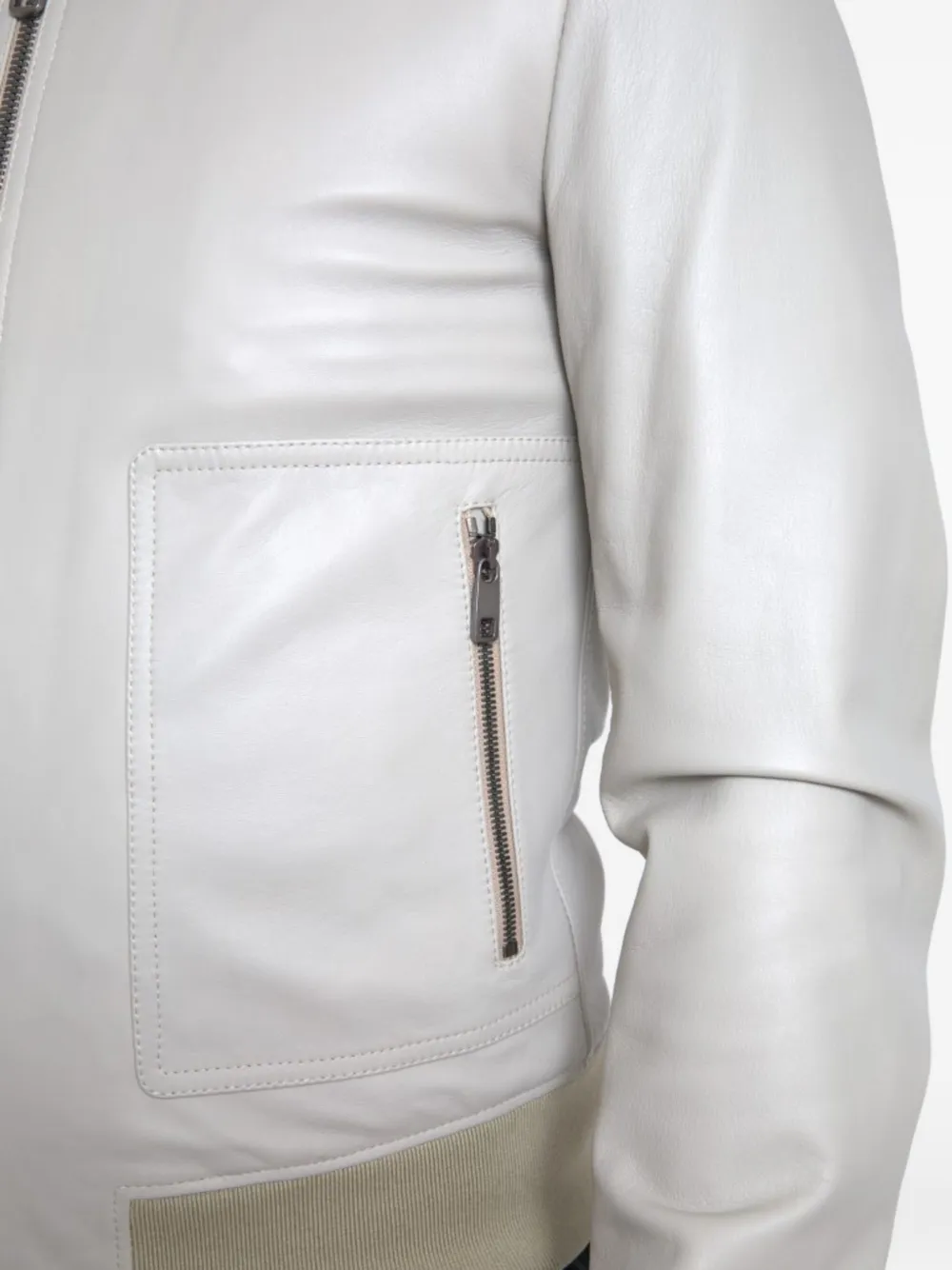 Dolce & Gabbana Leren bomberjack Grijs
