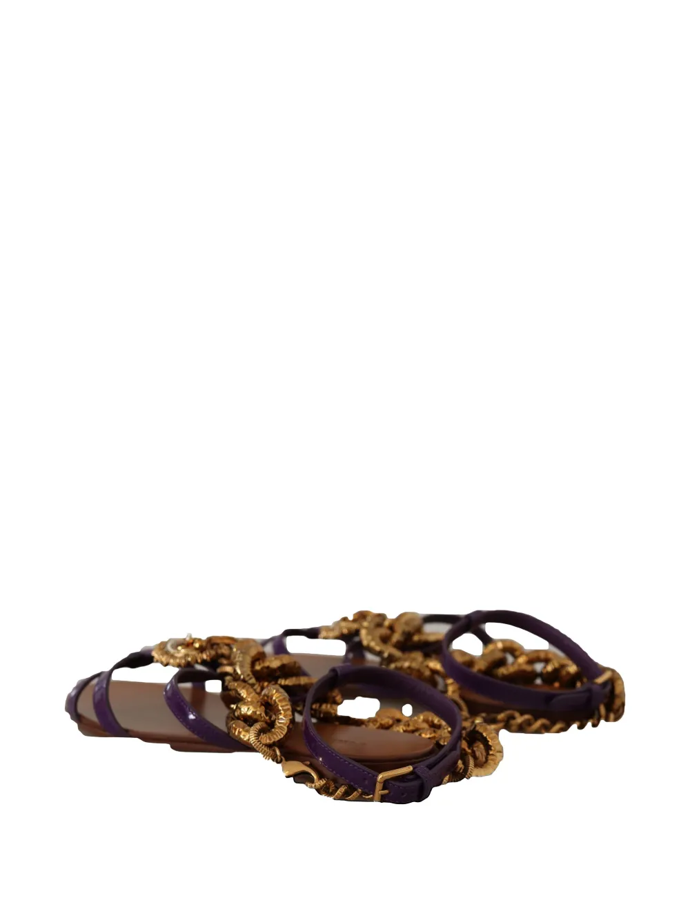 Dolce & Gabbana Devotion heart-embellished chain sandals Bruin