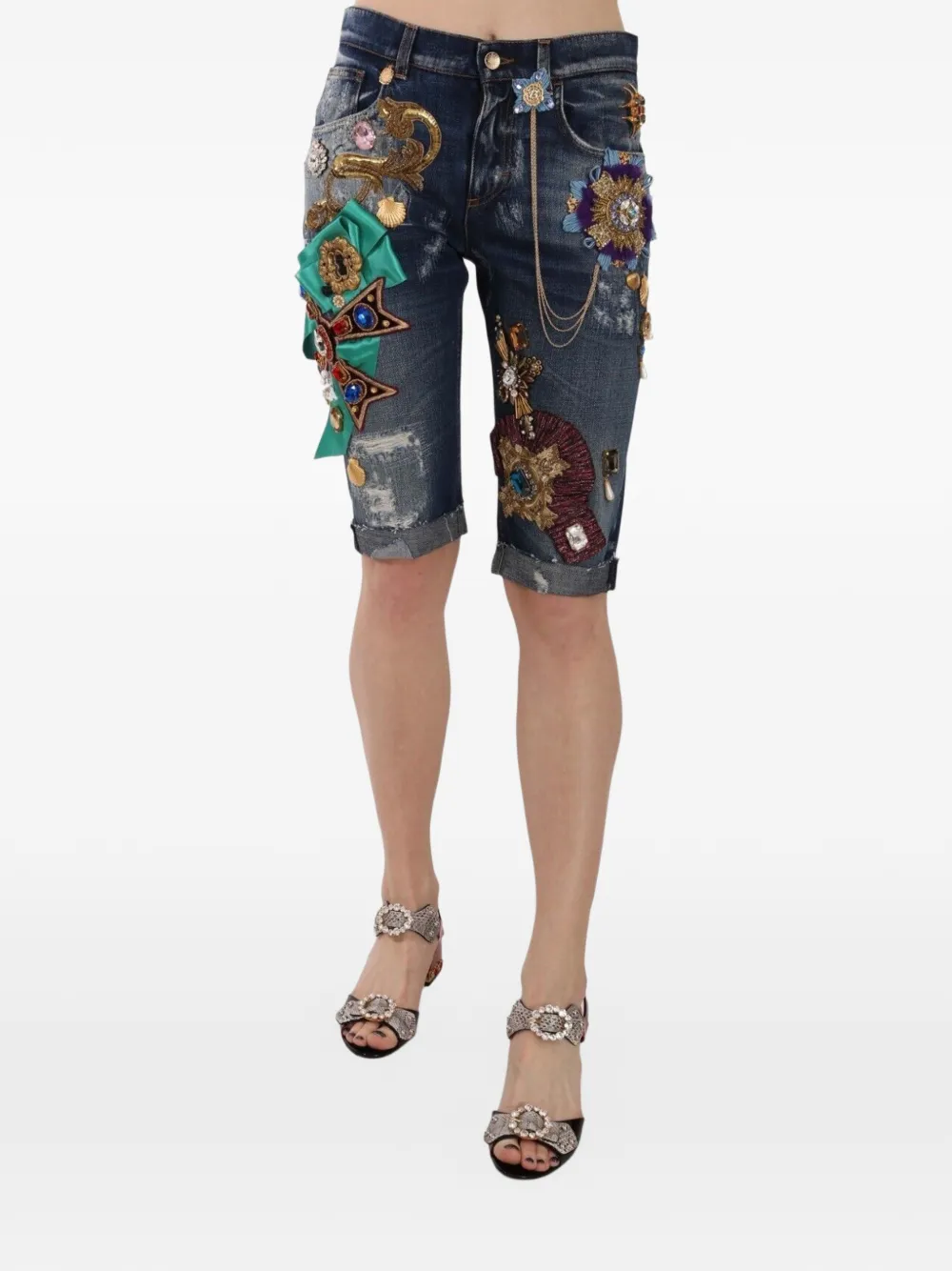 Dolce & Gabbana Shorts con effetto vissuto - Blu