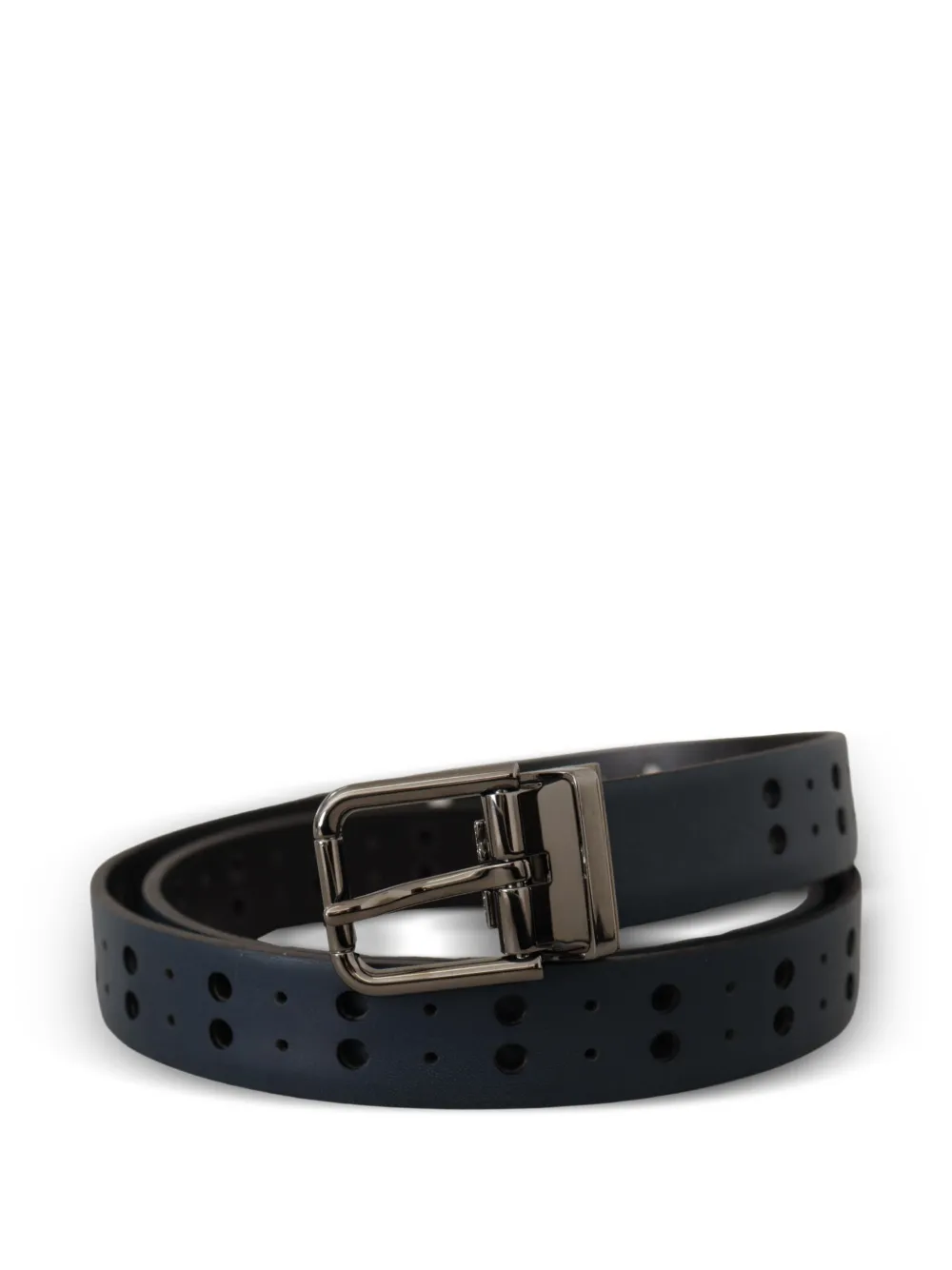 Dolce & Gabbana Geperforeerde leren riem Blauw