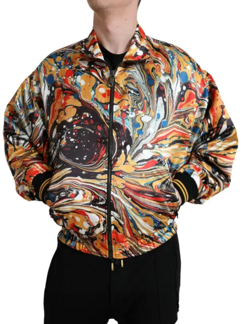 Dolce & Gabbana marble-print lightweight jacket