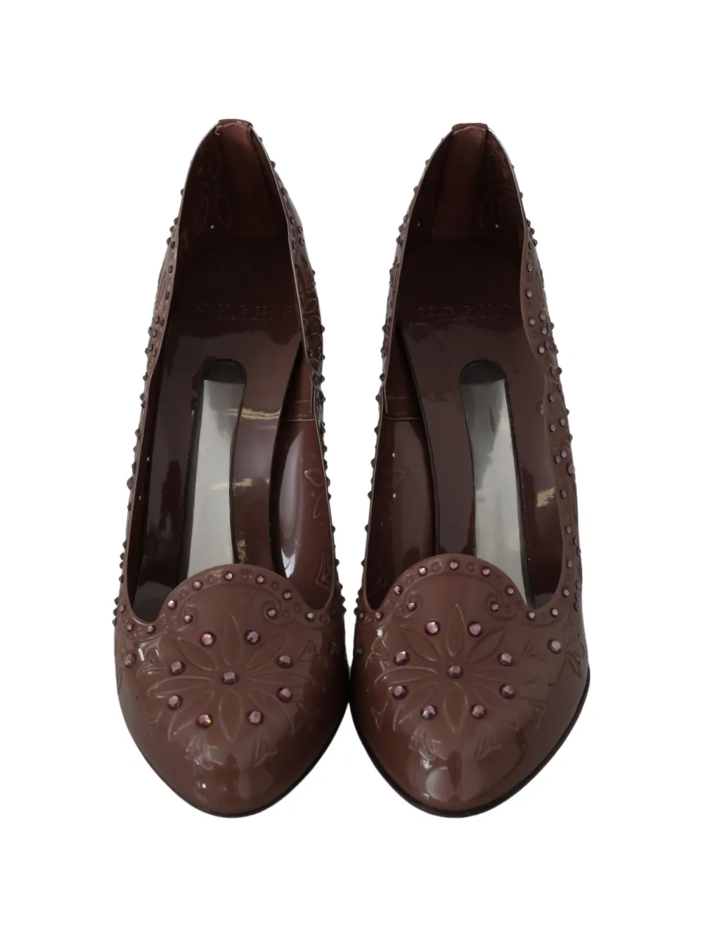 Dolce & Gabbana Pumps verfraaid met kristallen en bloemen Bruin