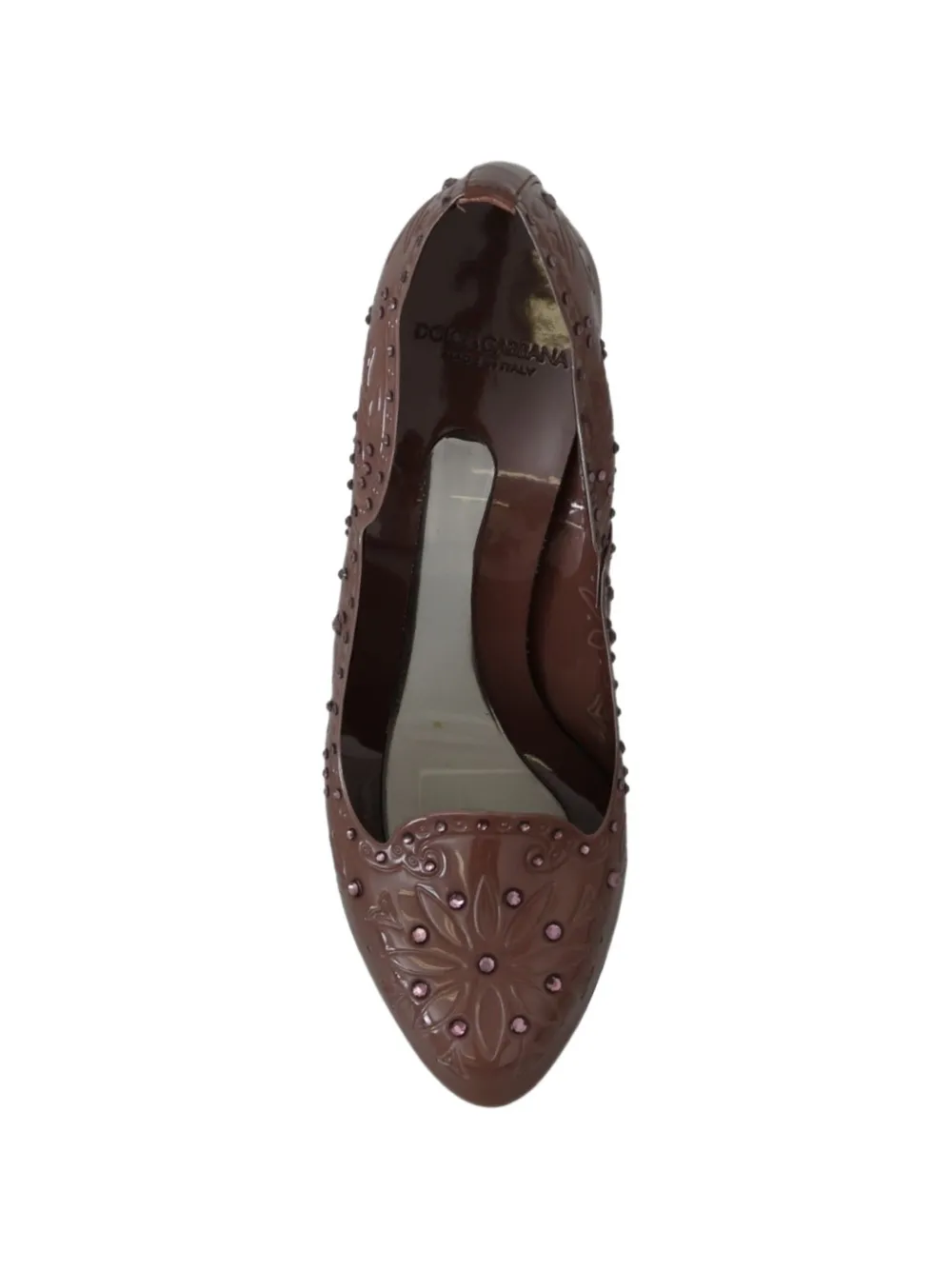 Dolce & Gabbana Pumps verfraaid met kristallen en bloemen Bruin