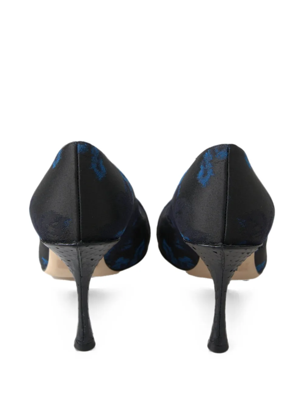 Dolce & Gabbana floral-brocade crystal-buckle pumps Zwart