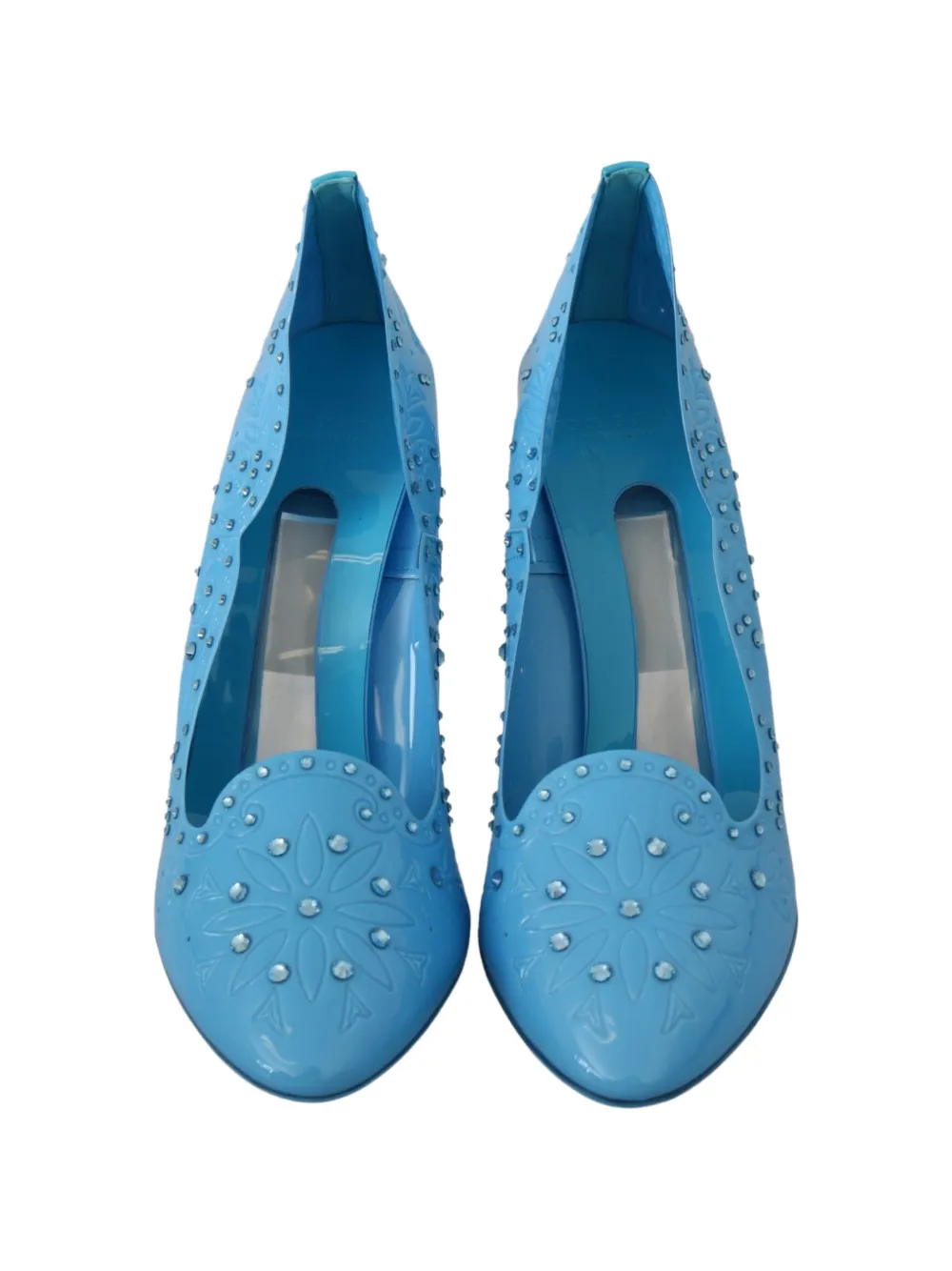 Dolce & Gabbana Pumps verfraaid met kristallen en bloemenprint Blauw