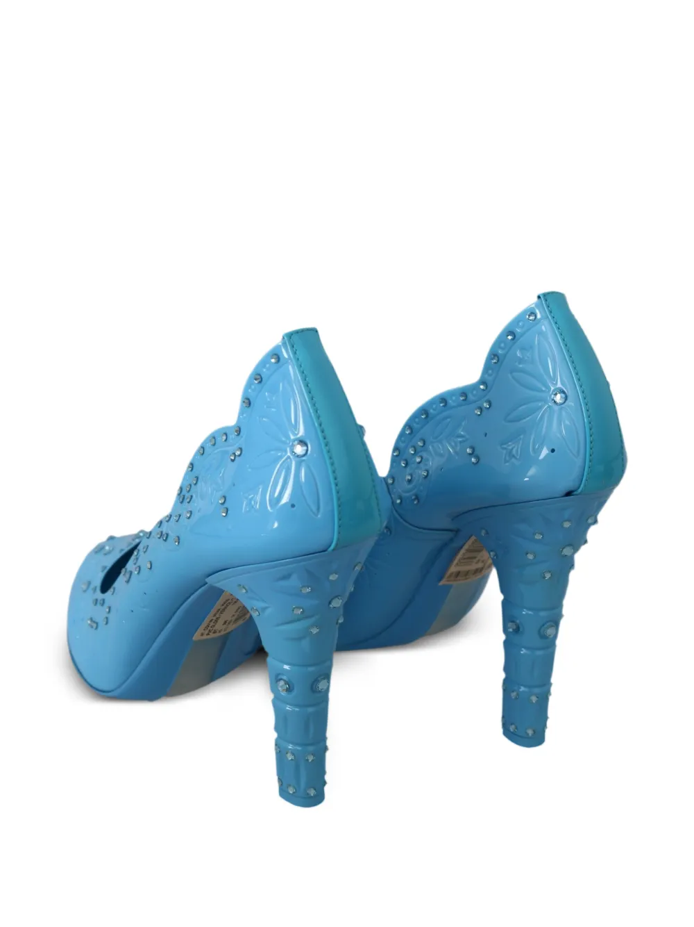 Dolce & Gabbana Pumps verfraaid met kristallen en bloemenprint Blauw