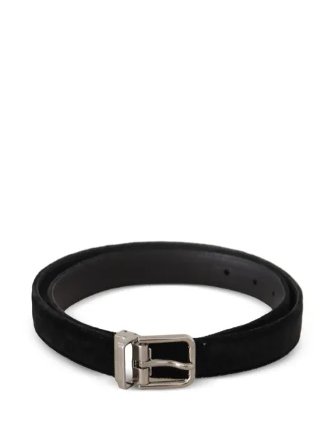 Dolce & Gabbana velvet logo-buckle belt