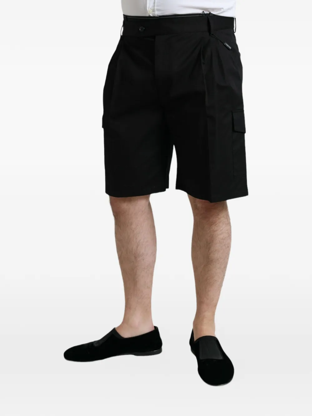 Dolce & Gabbana Geplooide cargo shorts Zwart