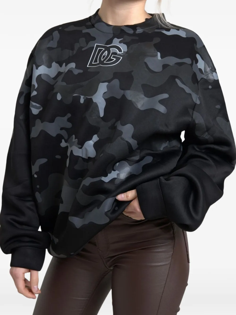 Dolce & Gabbana Trui met camouflageprint en logo-print Zwart