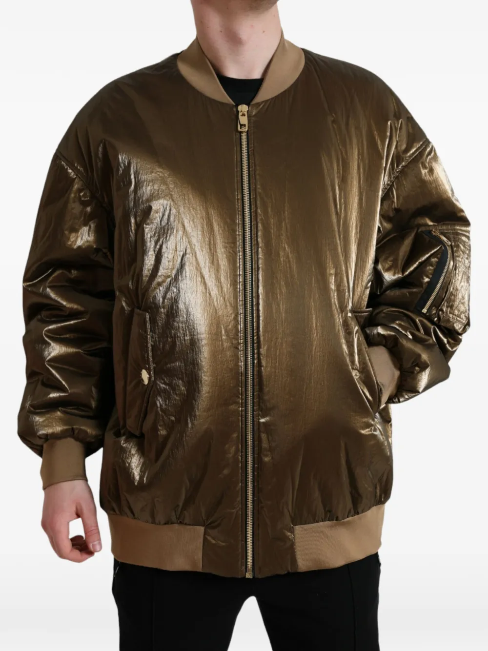 Dolce & Gabbana Bomberjacke im Metallic-Look - Gold