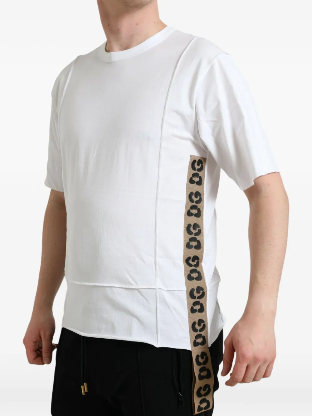 Dolce & Gabbana T-shirt met logo-tape Wit