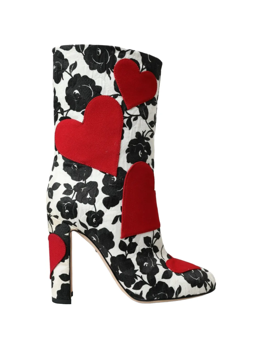 Dolce & Gabbana Enkellaarzen met bloemenprint en hartapplicatie Wit