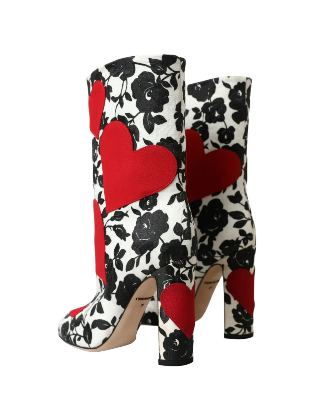 Dolce & Gabbana Enkellaarzen met bloemenprint en hartapplicatie Wit