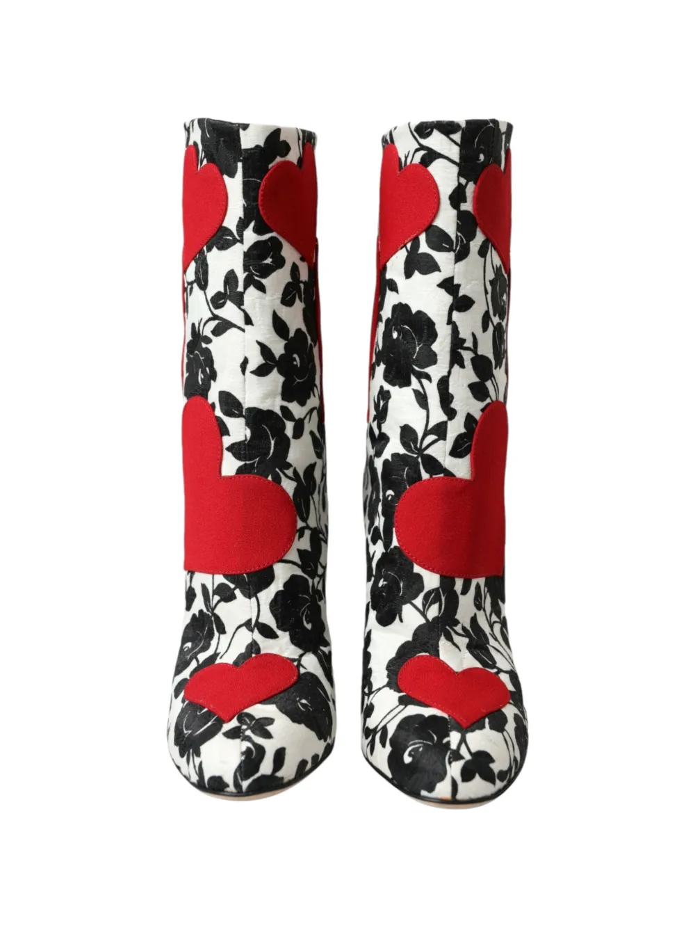 Dolce & Gabbana Enkellaarzen met bloemenprint en hartapplicatie Wit