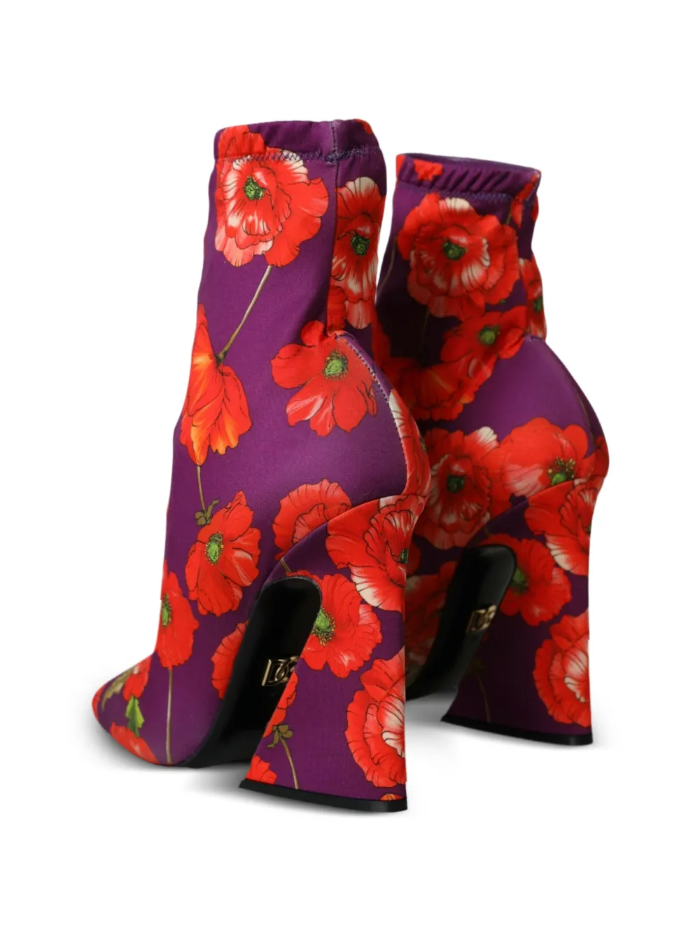 Dolce & Gabbana poppy-print sock boots Paars