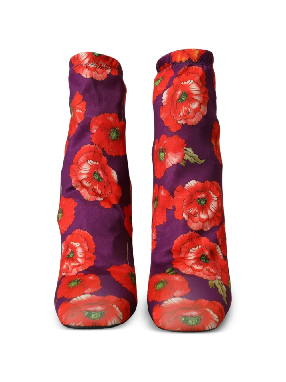 Dolce & Gabbana poppy-print sock boots Paars
