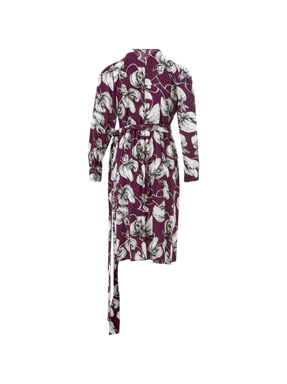 Lardini Floral-print Asymmetrical Midi Dress in Purple, view 2