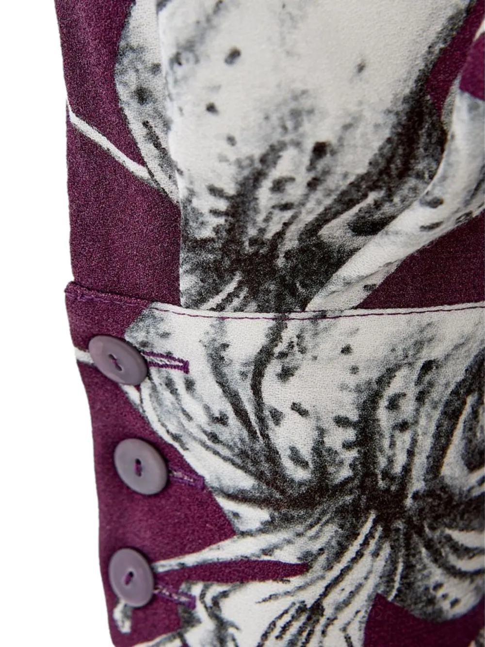 Lardini Floral-print Asymmetrical Midi Dress in Purple, view 4