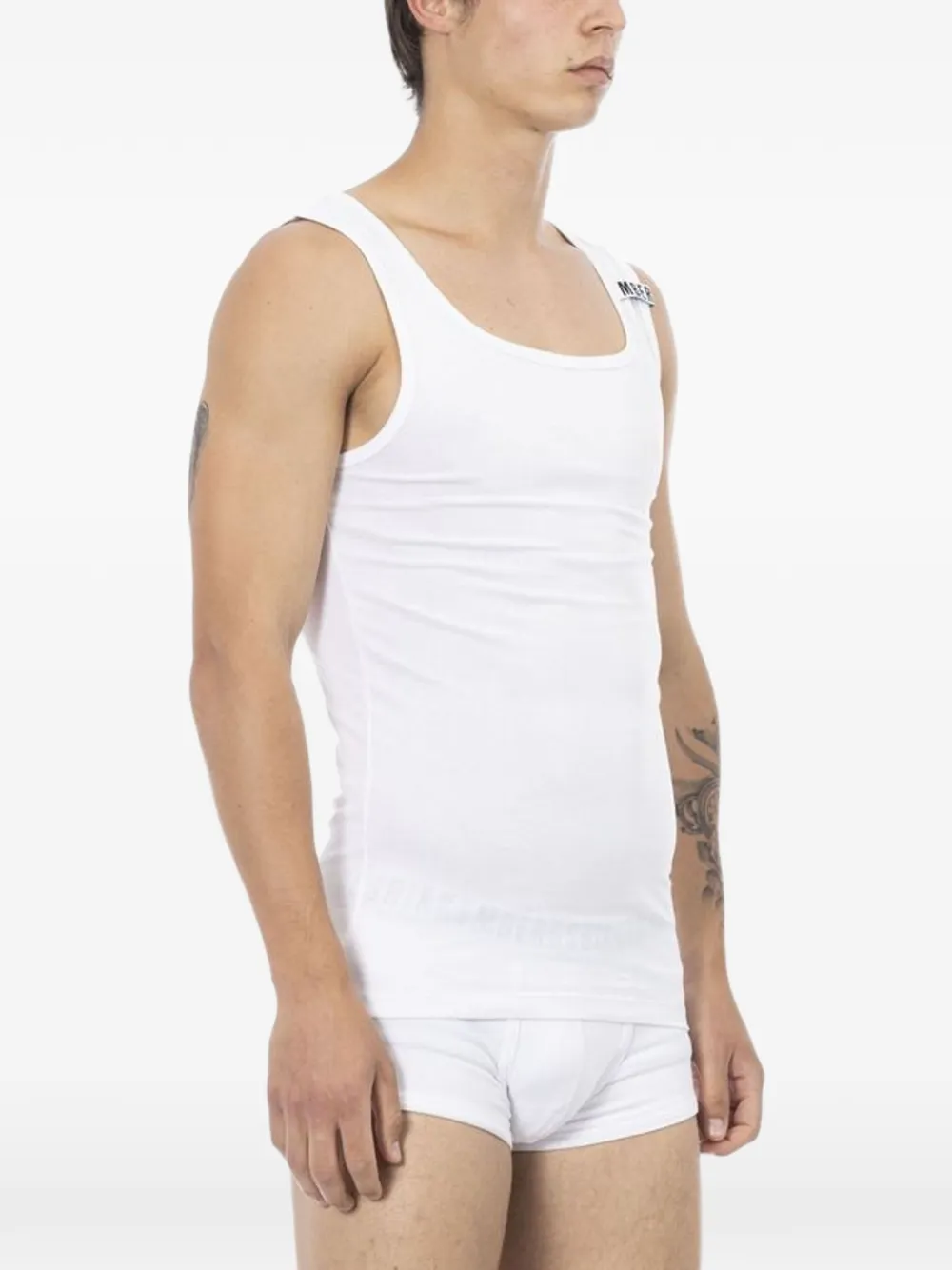 Bikkembergs Tanktop met logopatch Wit