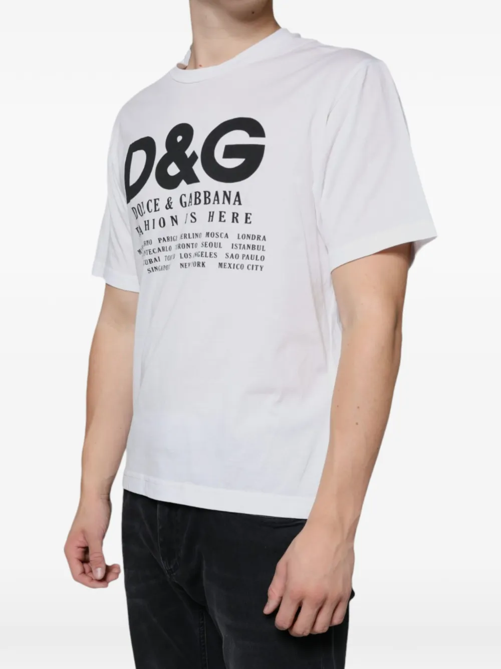 Dolce & Gabbana Fashion Is Here logoprinten T-shirt Wit