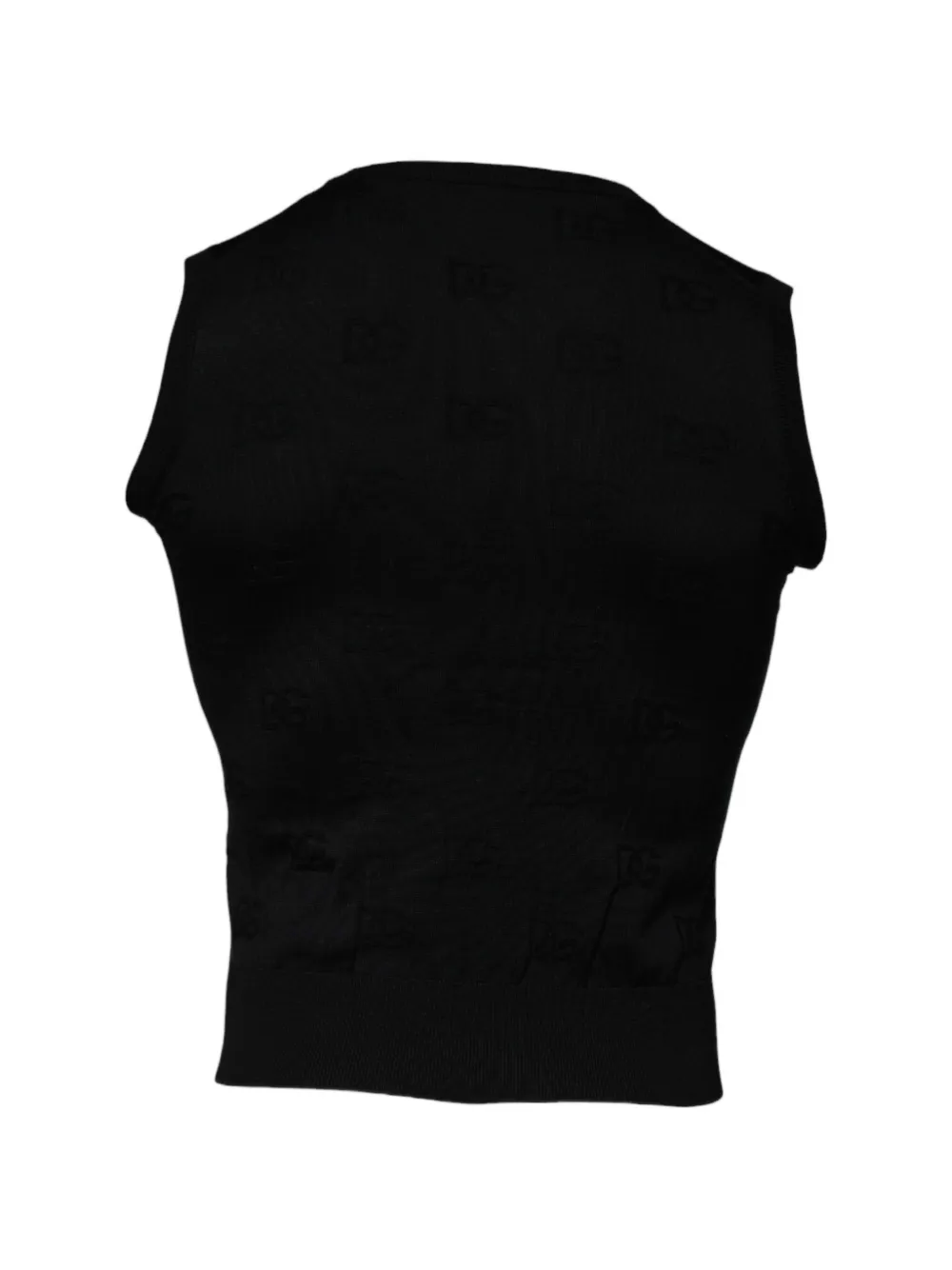 Dolce & Gabbana Mouwloos T-shirt met DG logo Zwart